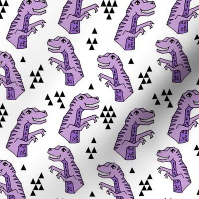 dinosaurs // purple and white dino dinosaurs kids baby purple medium 