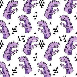 dinosaurs // purple and white dino dinosaurs kids baby purple medium 