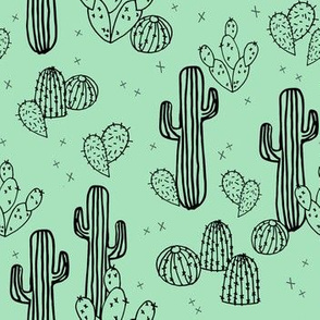 cactus fabric  // mint cactus cacti kids baby simple sweet trendy plants tropical summer