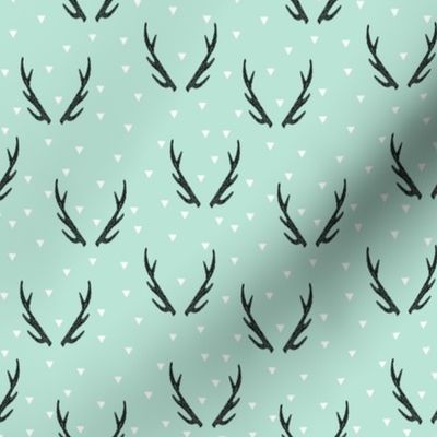antlers // antlers deer mint triangles kids baby nursery triangles