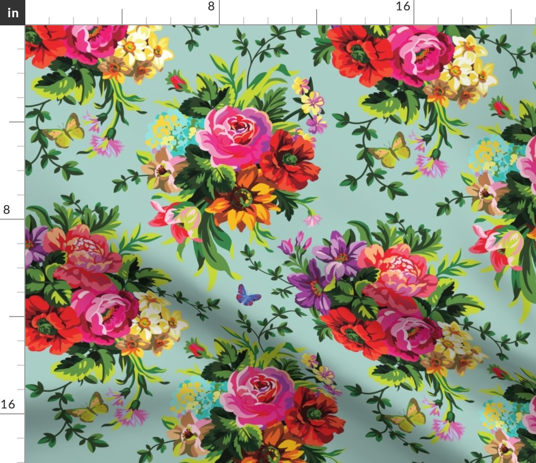 12" Floral Pop Large - Green