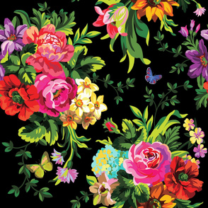 Floral Pop Large - Black