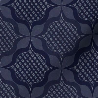 trellis medallions indigo