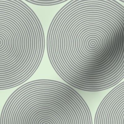concentric circles - grey on cucumber