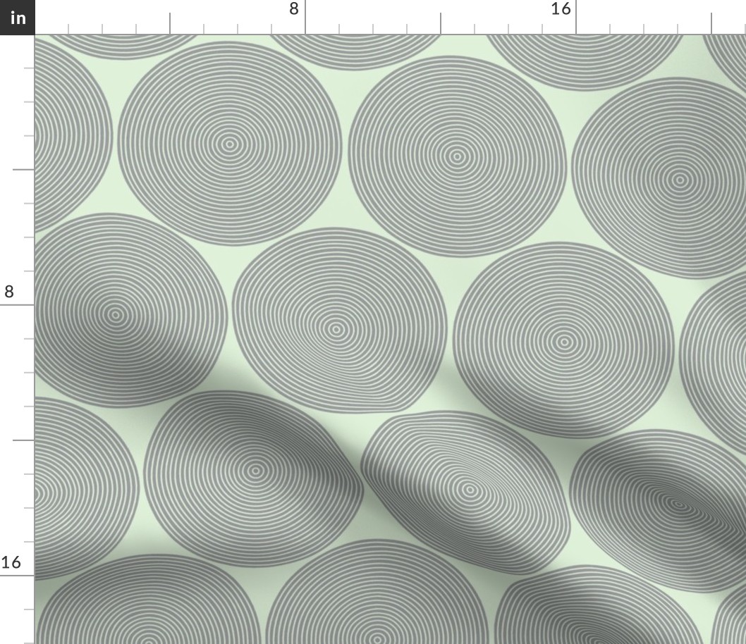 concentric circles - grey on cucumber