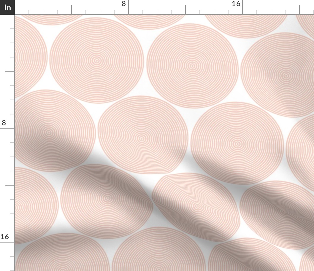 concentric circles - peach on white