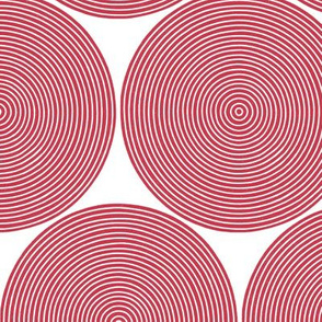 concentric circles - red on white