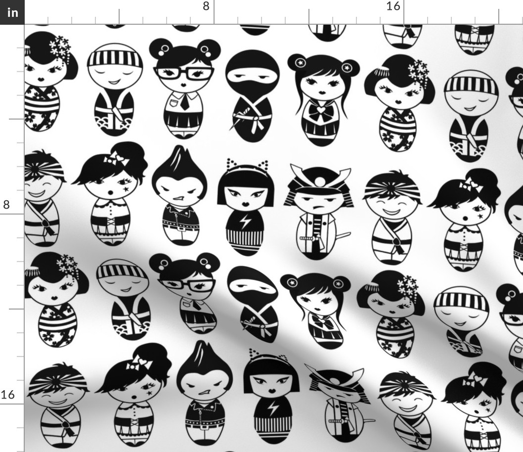 Japanese Dolls bw