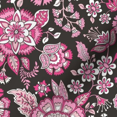 Floral Brocade Garden  in Pink 