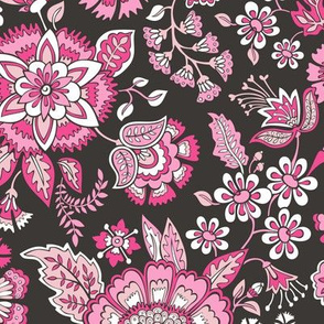 Floral Brocade Garden  in Pink 