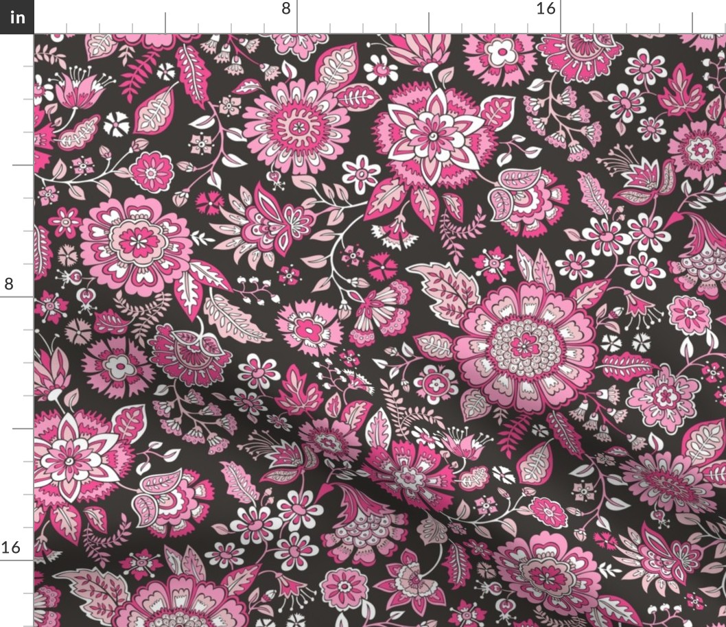 Floral Brocade Garden  in Pink 