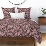 Floral Brocade Garden  in Peach