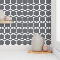 Modern Lattice in Blue Grey | 3" Repeat