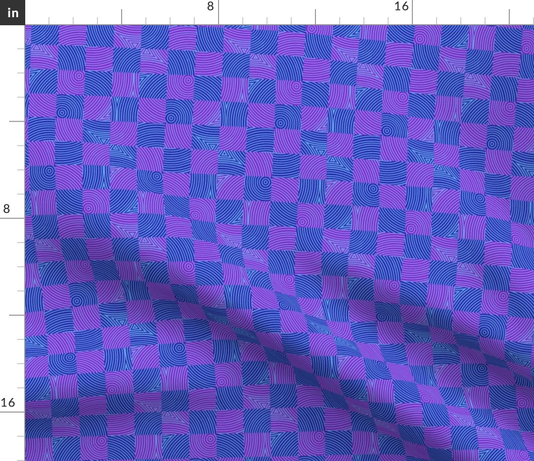 circle checker in Bob's purple and blue