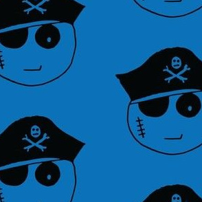 Pirate Kawaii Emoji Blue