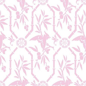 Bird Pavilion Chinoiserie in sorbet pink