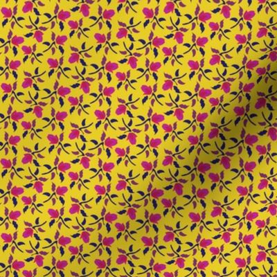 16-16AJ Floral Ditsy Yellow English Garden England Pink Purple_Miss Chiff Designs