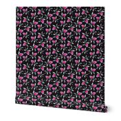 16-16AG Floral Ditsy Black Pink Purple Gray grey  _Miss Chiff Designs