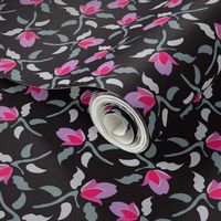 16-16AG Floral Ditsy Black Pink Purple Gray grey  _Miss Chiff Designs