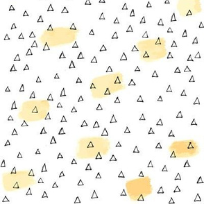 Yellow brushstrokes + black triangles - small scale