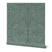 Green African Mudcloth inspired shapes