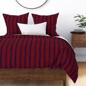 Red Indigo Blue Ikat Stripes