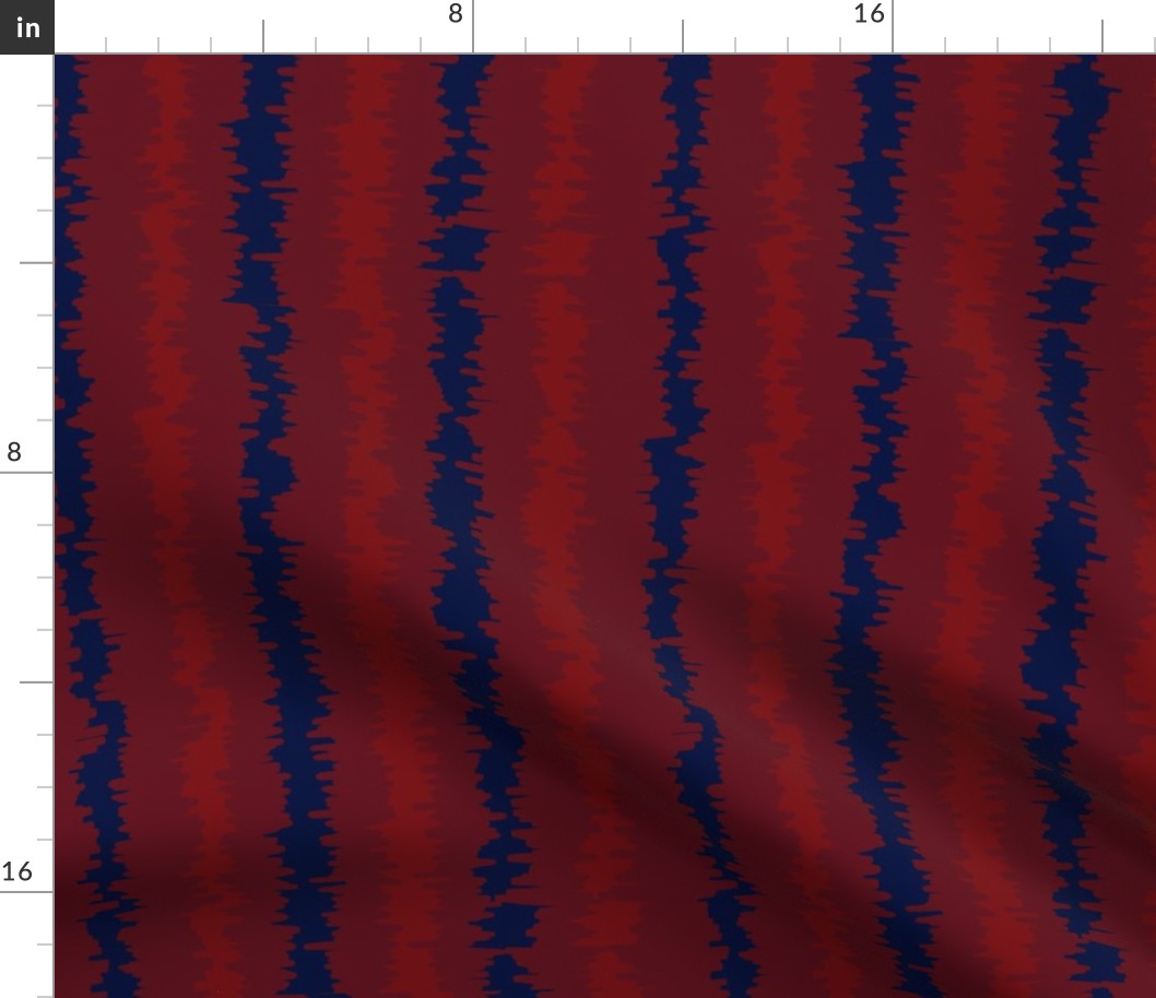 Red Indigo Blue Ikat Stripes