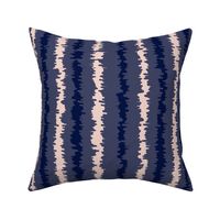 Indigo Blue Pink Ikat Stripes