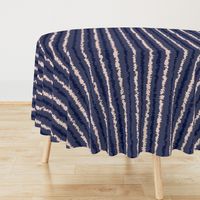 Indigo Blue Pink Ikat Stripes