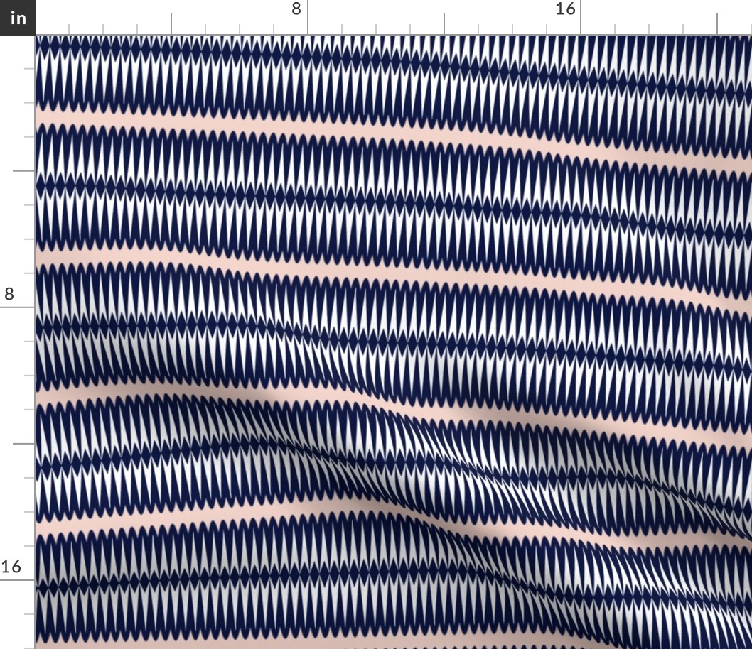 Blush Pink Indigo Diamond stripes