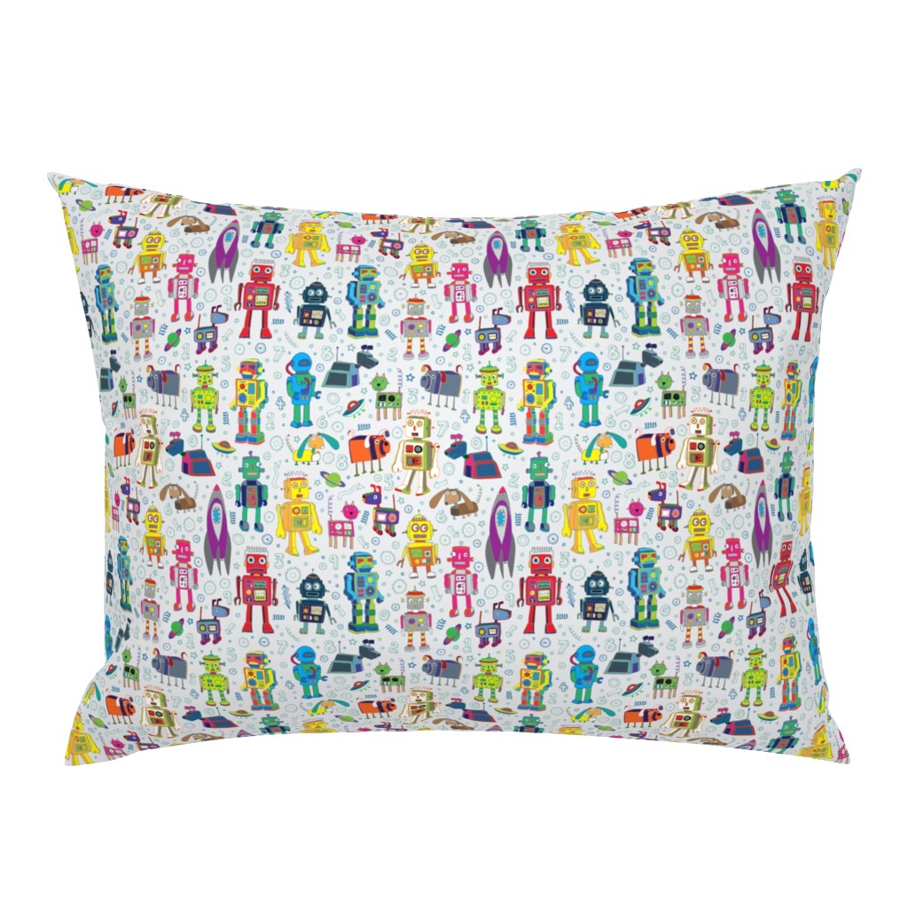 Robots in Space - on grey - medium - small