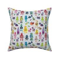 Robots in Space - on grey - medium - small