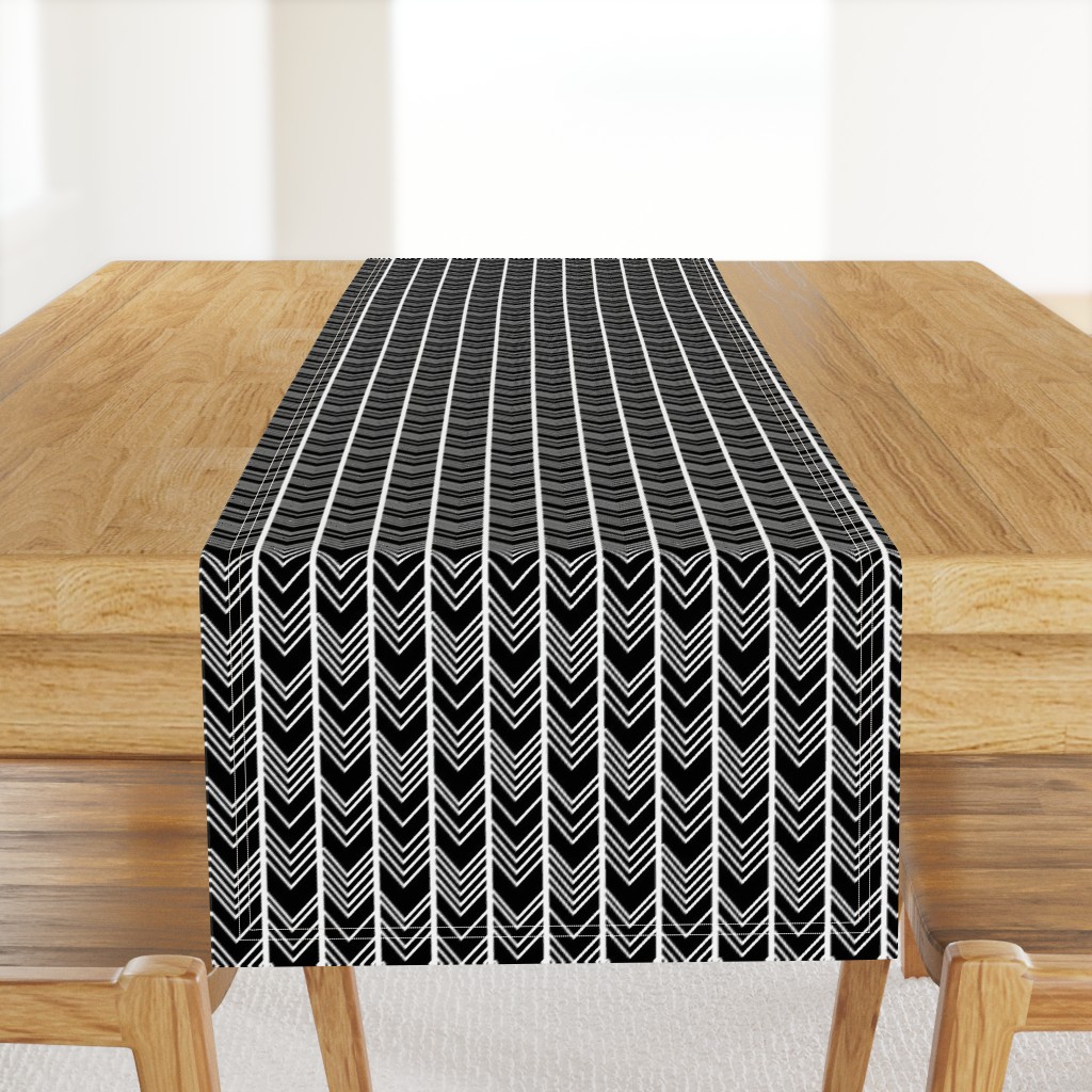 Black Chevron - herringbone