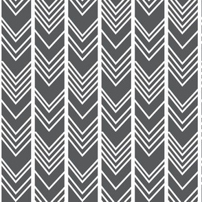 Charcoal Grey Chevron - grey herringbone