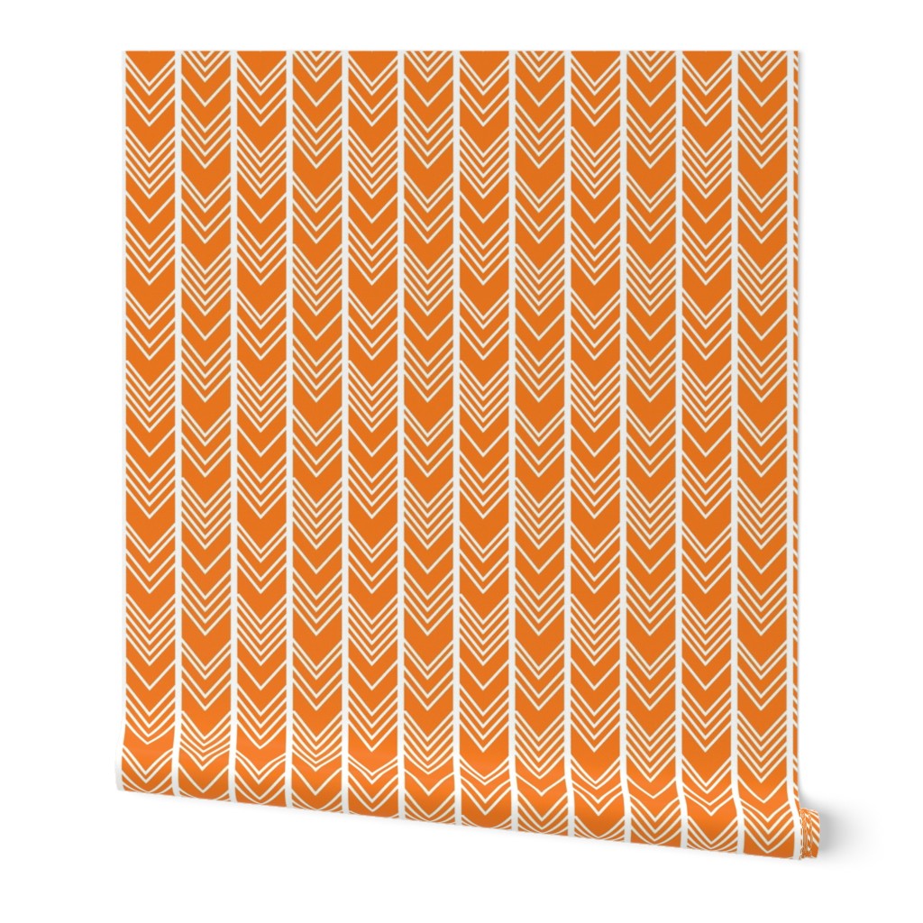 Orange Chevron - herringbone