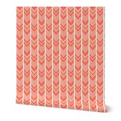 Coral Chevron - coral herringbone