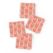 Coral Chevron - coral herringbone