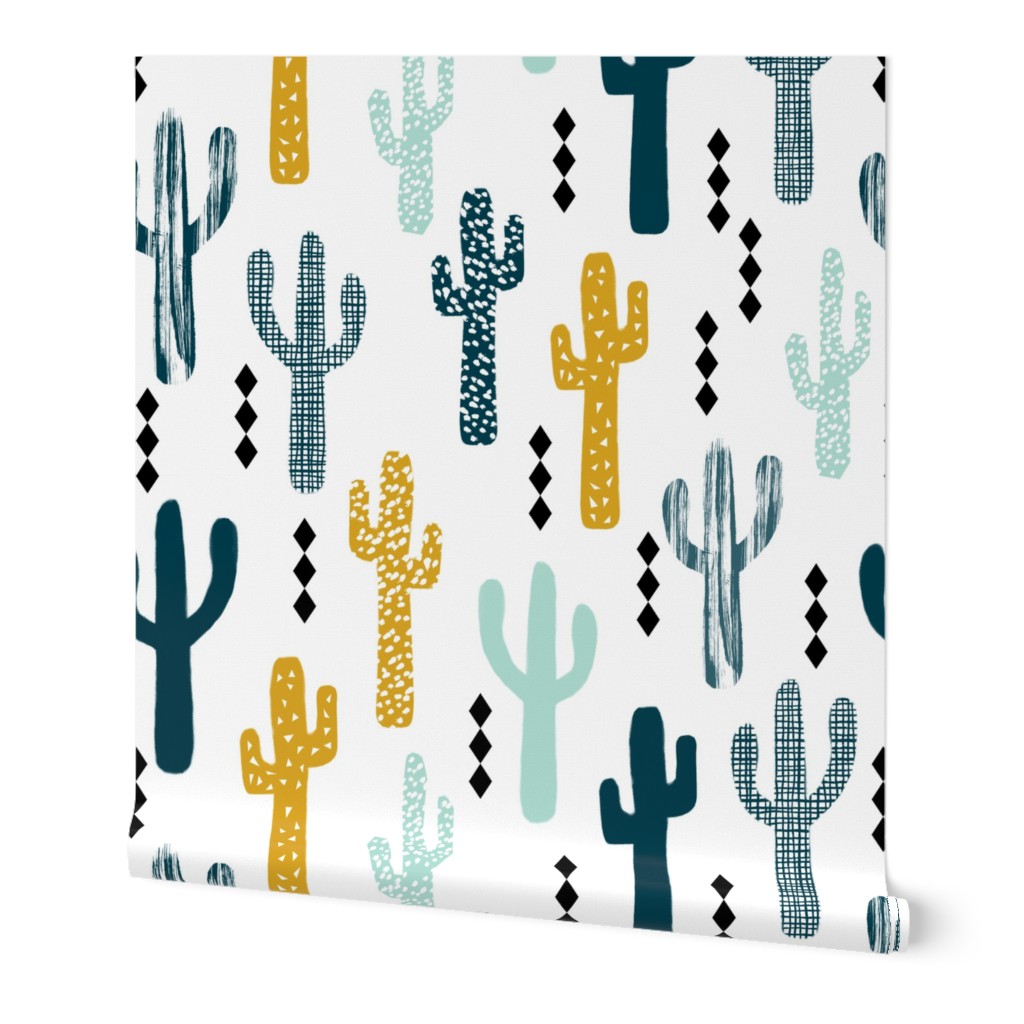 cactus mustard mint navy kids tri minimal white background trendy design for ss16 tropical trendy southwest kids nursery clothing baby decor