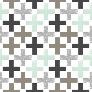 plus grey mint khaki charcoal swiss cross nursery baby boy 