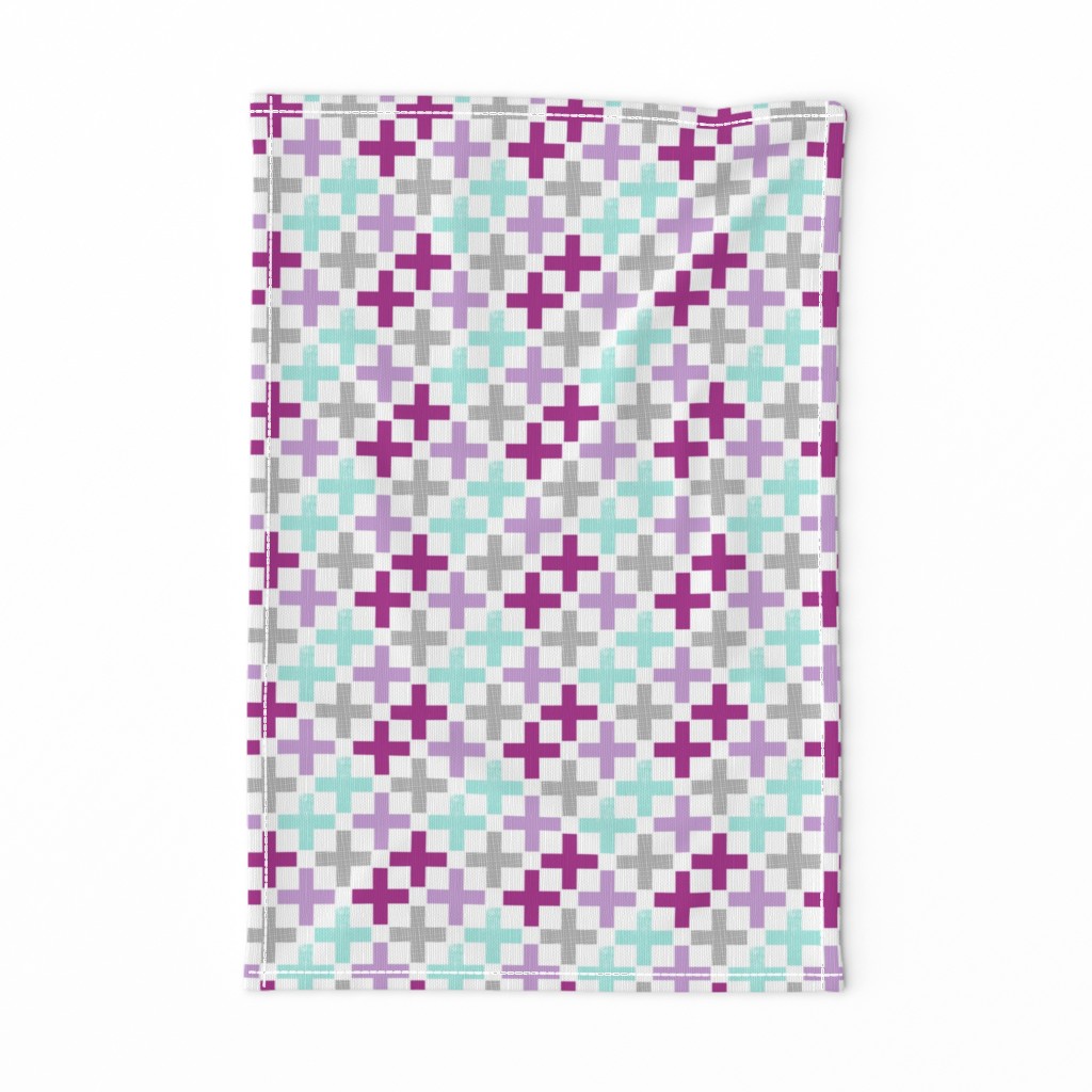 plus purple mint grey purples girls plus sign purple girls nursery swiss cross