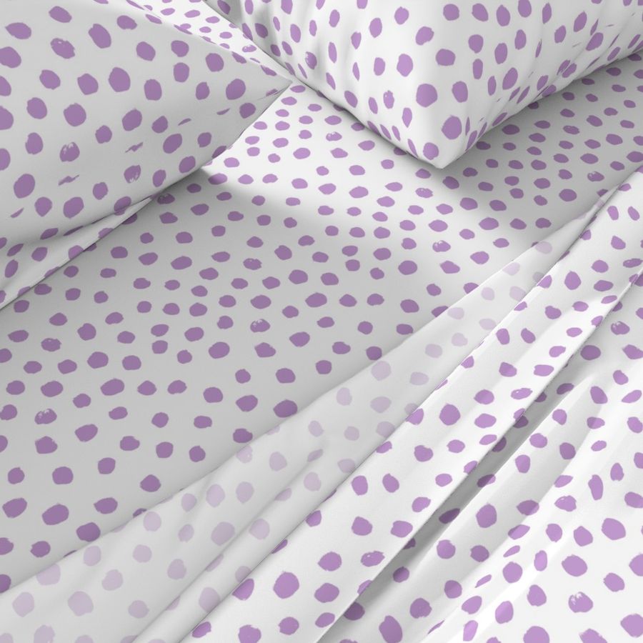 dots purple pastel lilac baby painted dots painterly abstract artist dots baby girls nursery