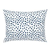 navy dots fabric painted dot spots painterly abstract nursery baby navy blue