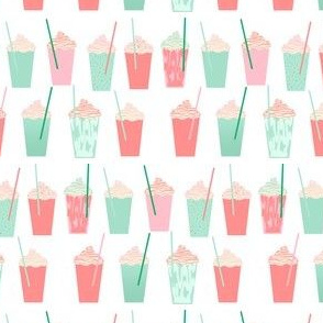 iced coffees pink and green mint cute girls summer tropical lattes girly fresh food latte