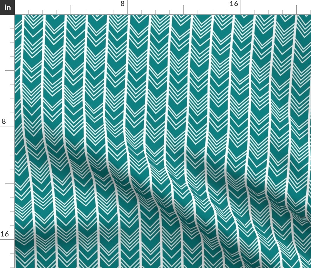 Teal Chevron - Herringbone