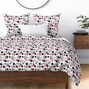 abstract expression dots blush coral mint navy painted painterly kids 