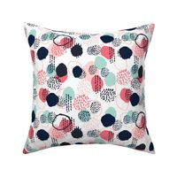 abstract expression dots blush coral mint navy painted painterly kids 