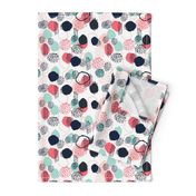 abstract expression dots blush coral mint navy painted painterly kids 