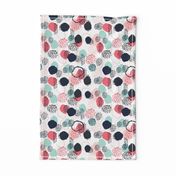 abstract expression dots blush coral mint navy painted painterly kids 