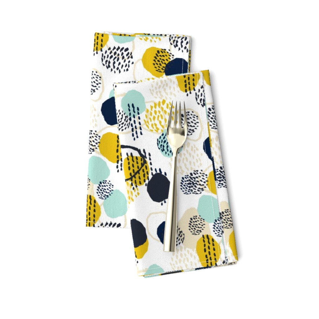 abstract expression mustard  mint navy khaki dots painted painterly abstract baby nursery