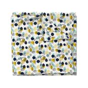 abstract expression mustard  mint navy khaki dots painted painterly abstract baby nursery